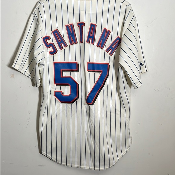 Majestic New York Mets Johan Santana #57 Stitched Baseball Jersey size M USA